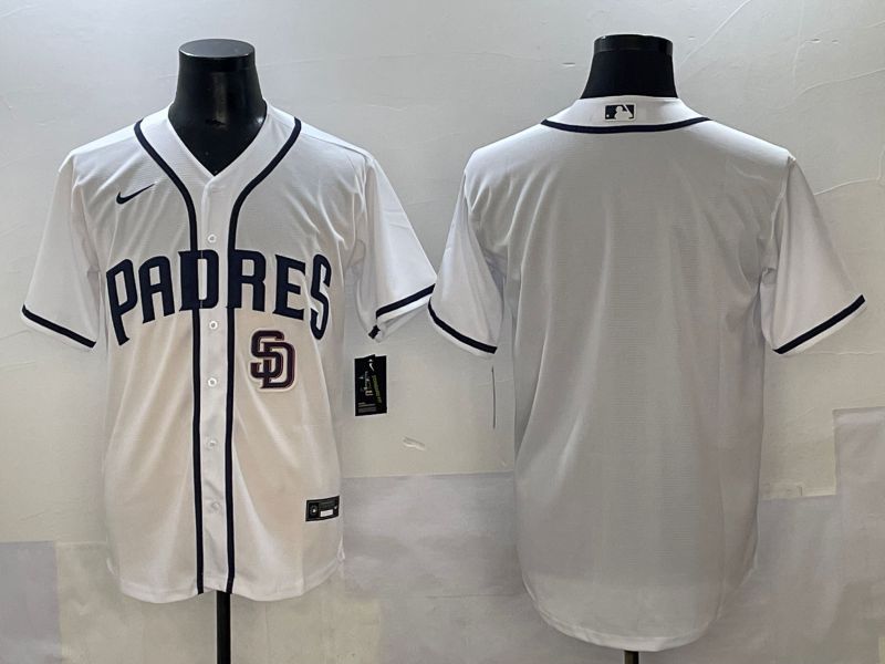 Men 2025 San Diego Padres Blank White Game Nike MLB Jersey style 5->san diego padres->MLB Jersey